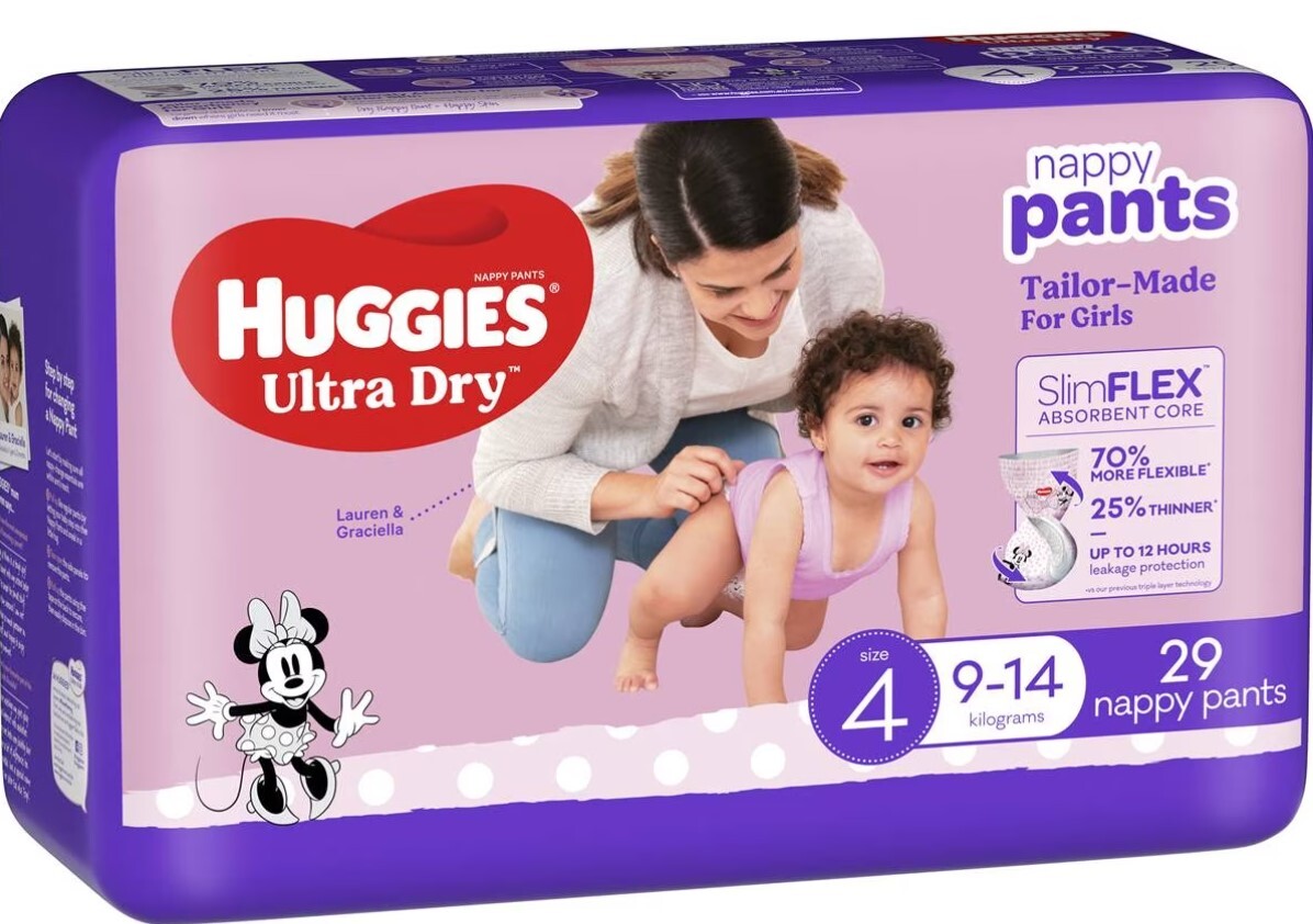 Huggies® Ultra Dry Nappy Pants Toddler Girl Size 4 (Packet 29)