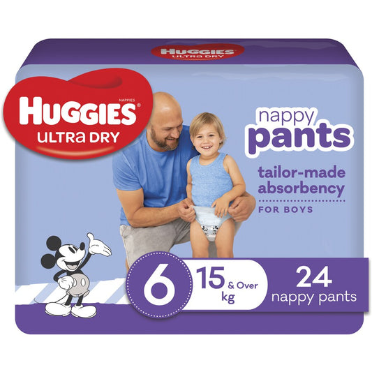 Huggies® Ultra Dry Nappy Pants Junior Boy 15+ (Packet 24)