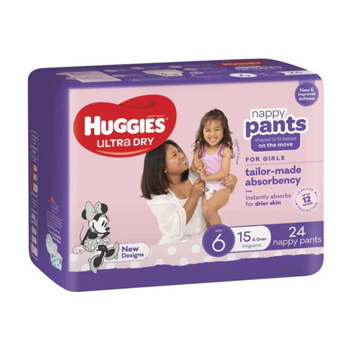 Huggies® Ultra Dry Nappy Pants Junior Girl 15+ (Packet 24)
