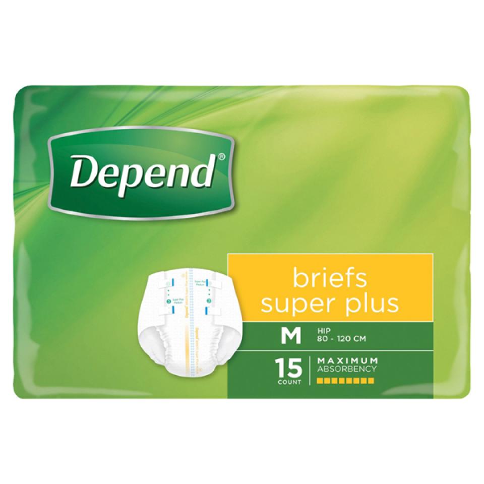 Depend® Brief Super Plus Medium  (Packet 15)