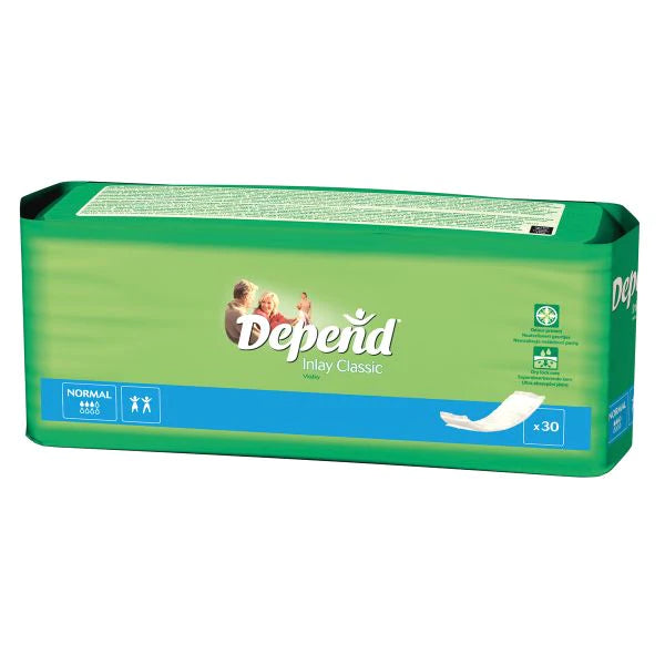 Depend® Slip Inlay / Booster Pads (Packet 30)