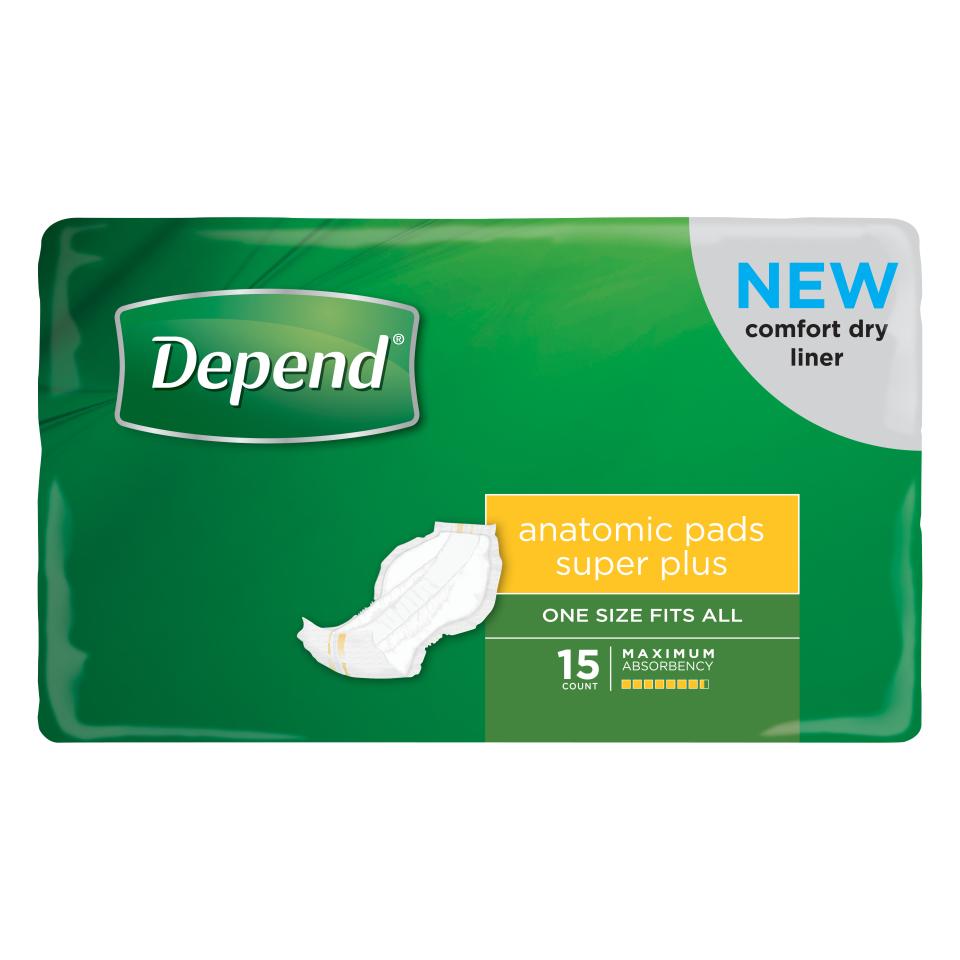 Depend® Anatomic Pads - Super Plus (Packet 15)