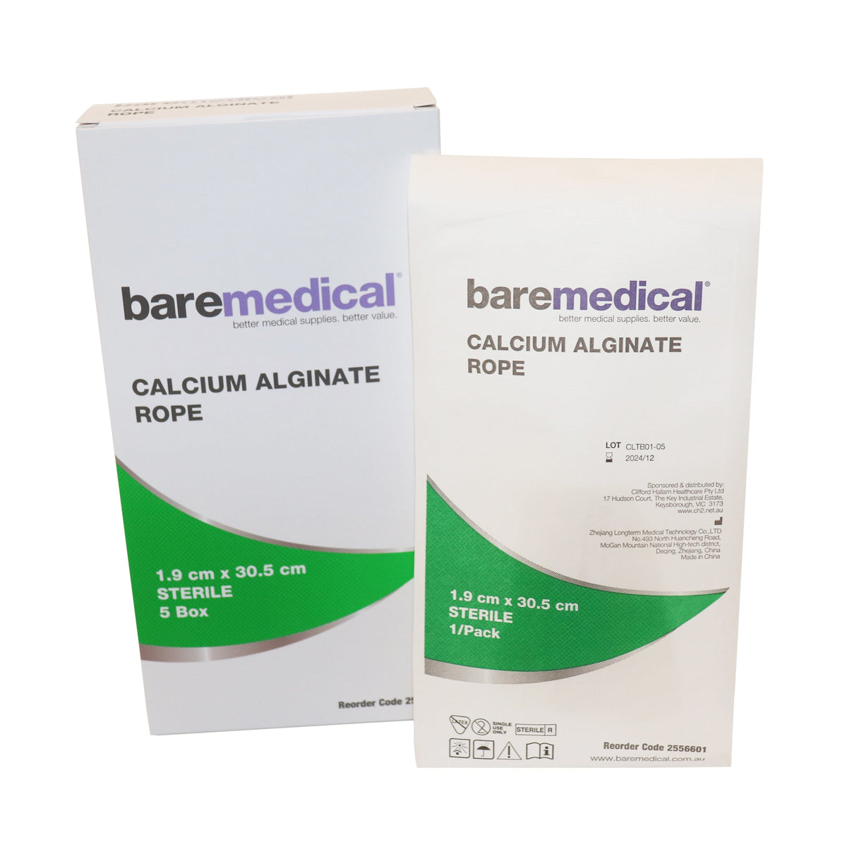 BareMed Calcium Alginate Rope 1.9cm x 30.5cm Sterile