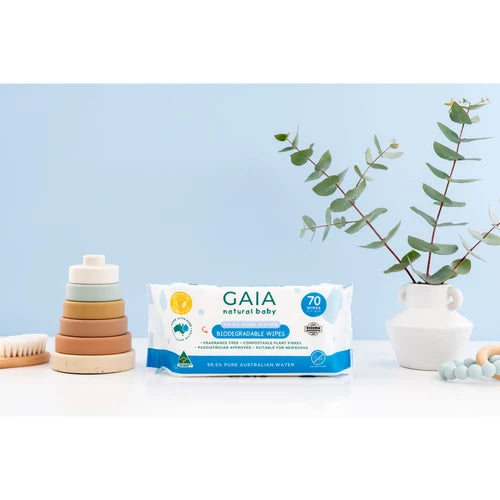 Gaia Biodegradable Natural Baby 99.5% Pure Water Wipes