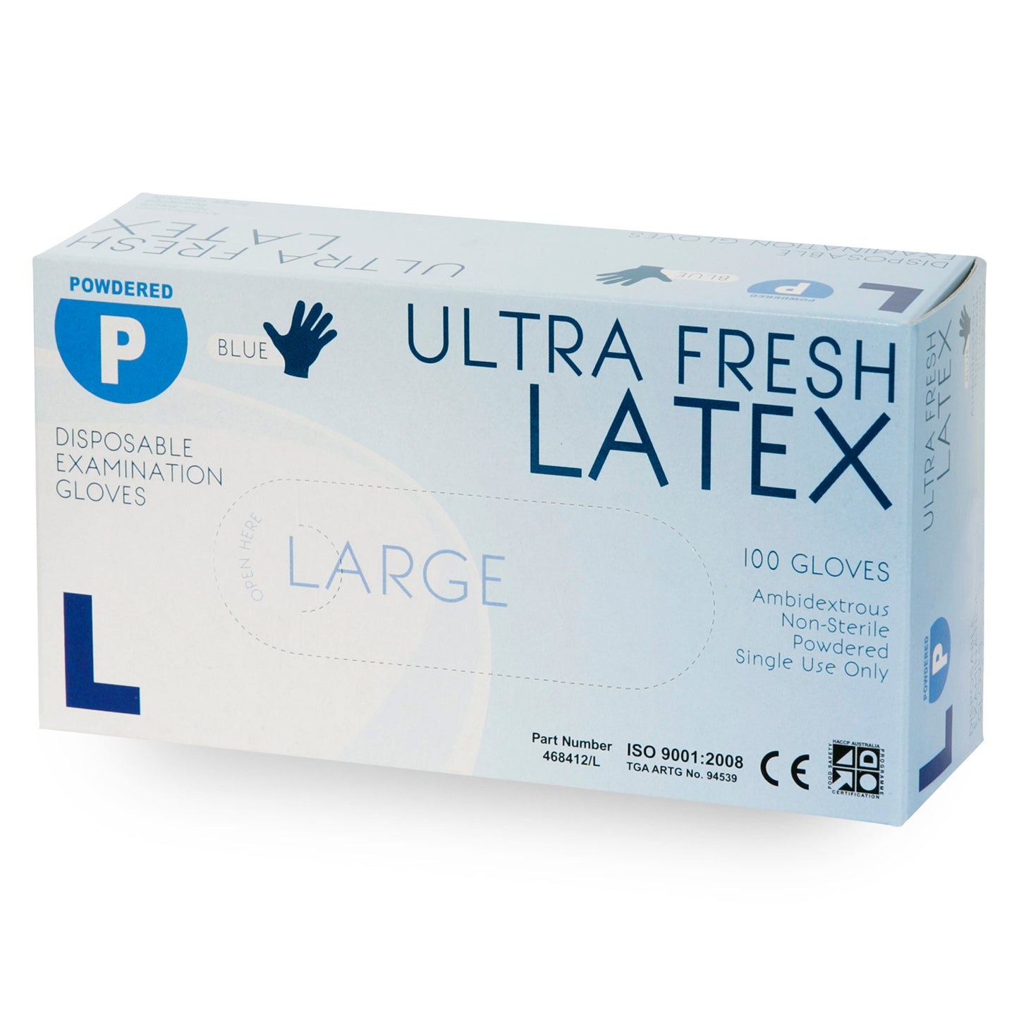 Ultra Fresh Latex Blue Powder Free Gloves