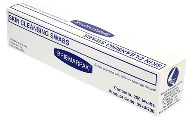 Briemar 70% Isopropyl Alcohol Swab Non-Woven (Box 200)