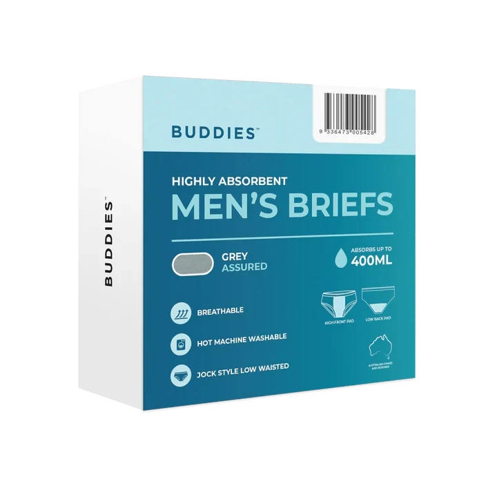 Buddies Assured Men's Brief Jock Style Low Waisted White 400ml