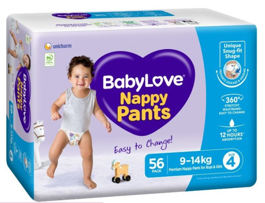 BabyLove Nappy Pants Toddlers 9-14kg (Packet 56)
