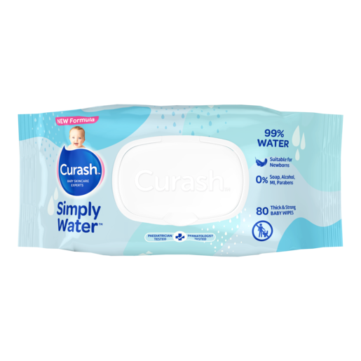 Curash Simply Water Baby Wipes (Packet 80)