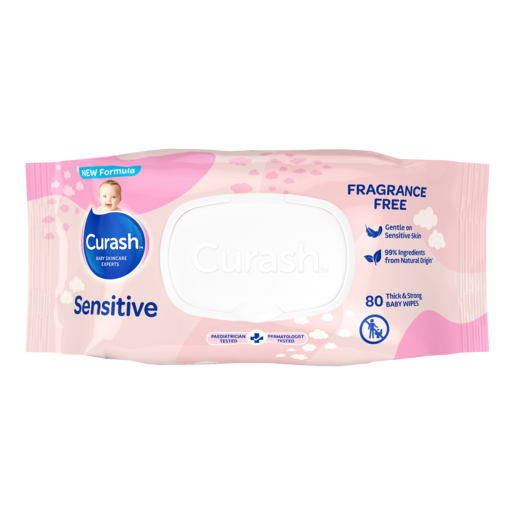Curash Baby Wipes Fragrance Free (Packet 80)