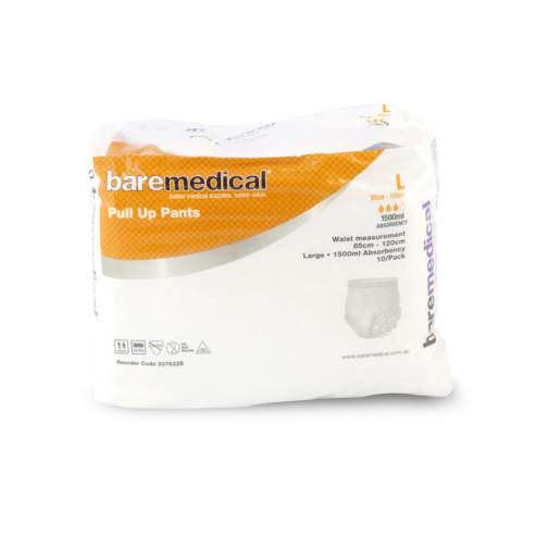BareMed PULL-UP PANT LARGE 1500ML 85-120CM (Pack 10)
