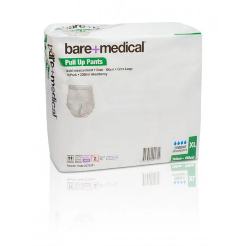 BareMed PULL-UP PANT X-LARGE 2000ML 110-150CM (Box 10)