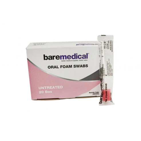 BareMed TOOTHETTE ORAL FOAM SWAB UNTREATED (Box 20)