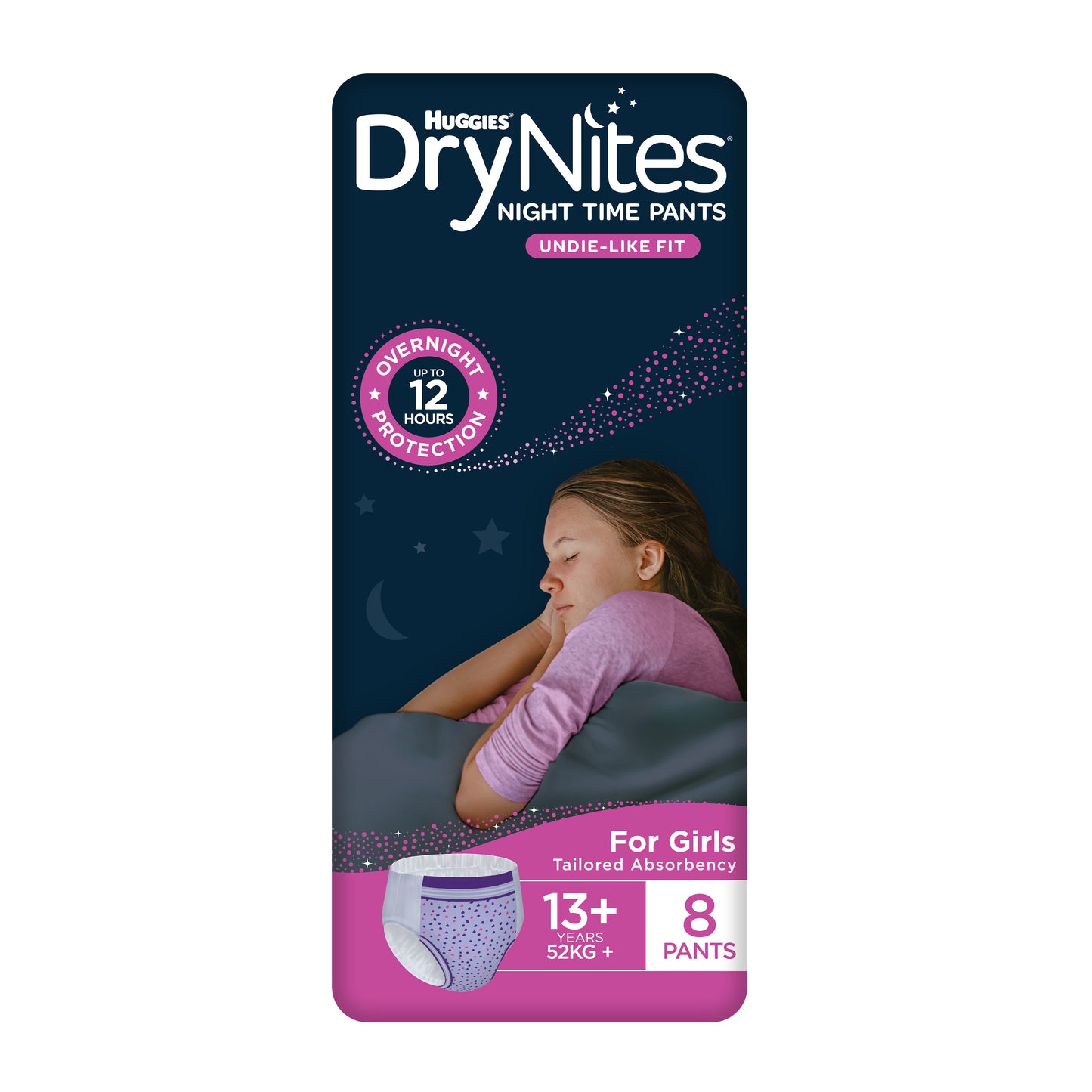 HUGGIES® Drynites Pyjama Pants 13+ Girl (Packet 8)