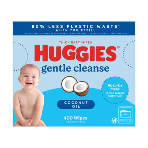Huggies Coconut Baby Wipes (Box 400)