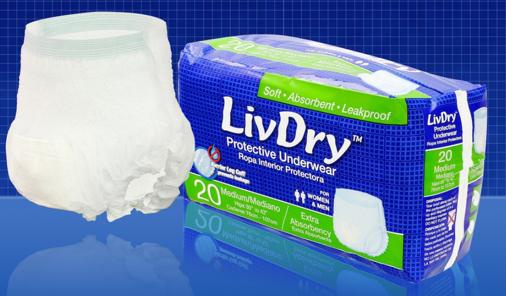 LivDry Medium Pants 1250ml 65-90cm 20 (Packet 32)