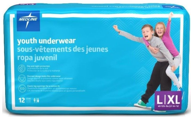 Medline Drytime Youth XLarge 29kg-56kg