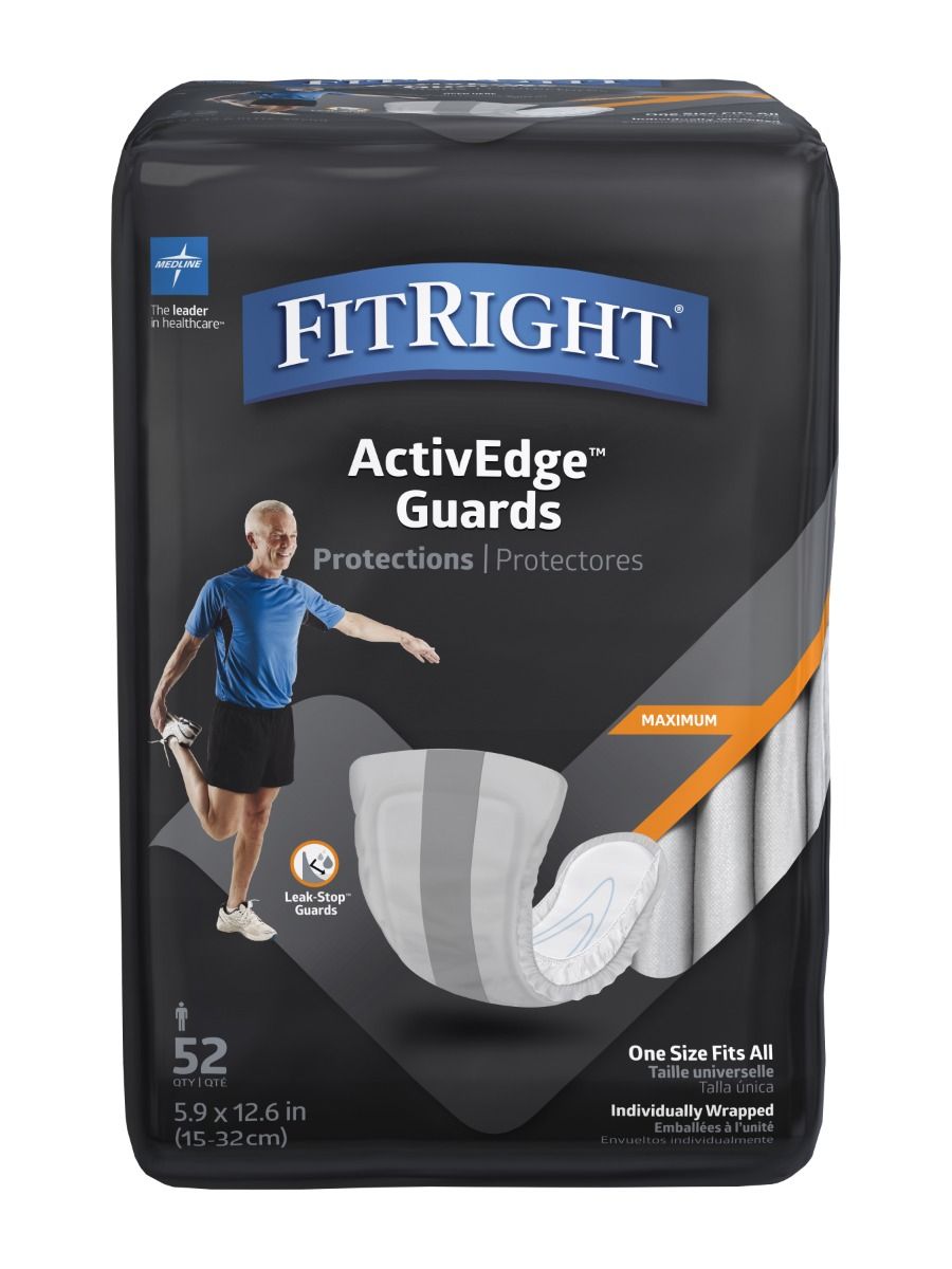 Medline FitRight ActivEdge Male Incontinence Guards