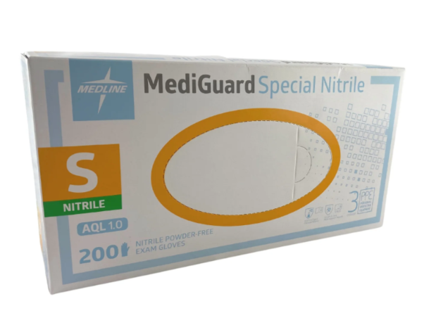 Medline MediGuard Nitrile Exam Gloves Small (Box 200)