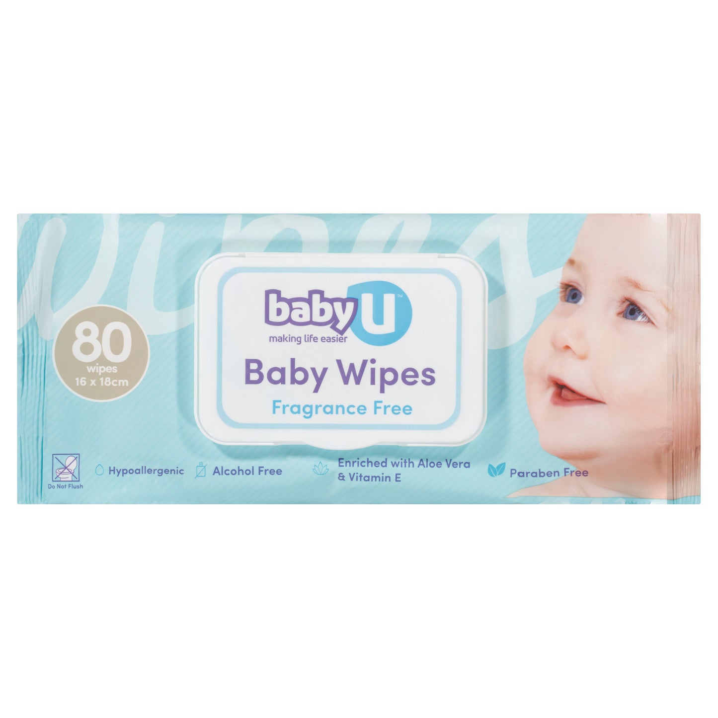 Baby U Baby Wipes Fragrant Free (80)