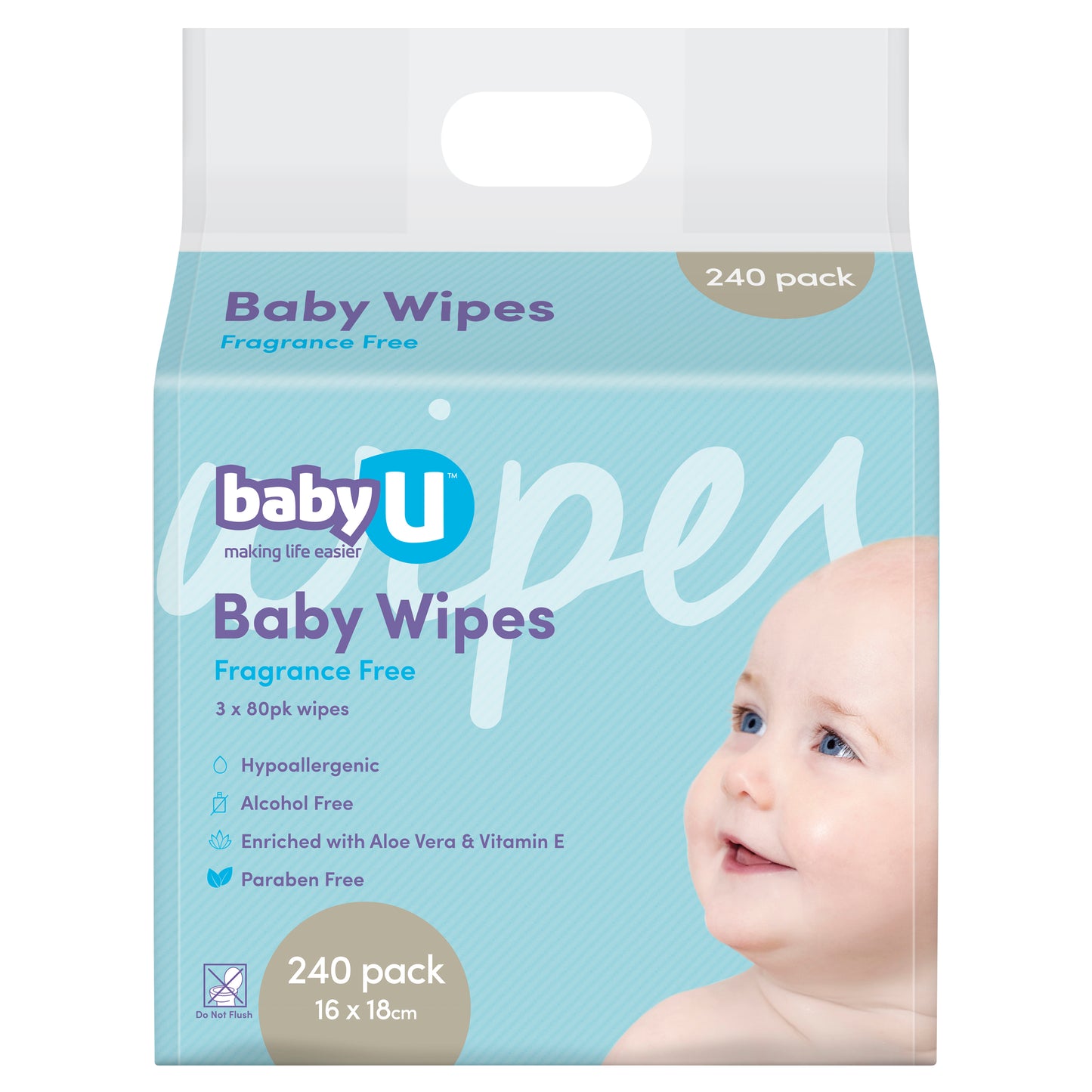 Baby U Baby Wipes Fragrant Free (240)