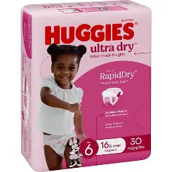 Huggies Ultra Dry Nappies Junior Size 6 Girl 16kg+