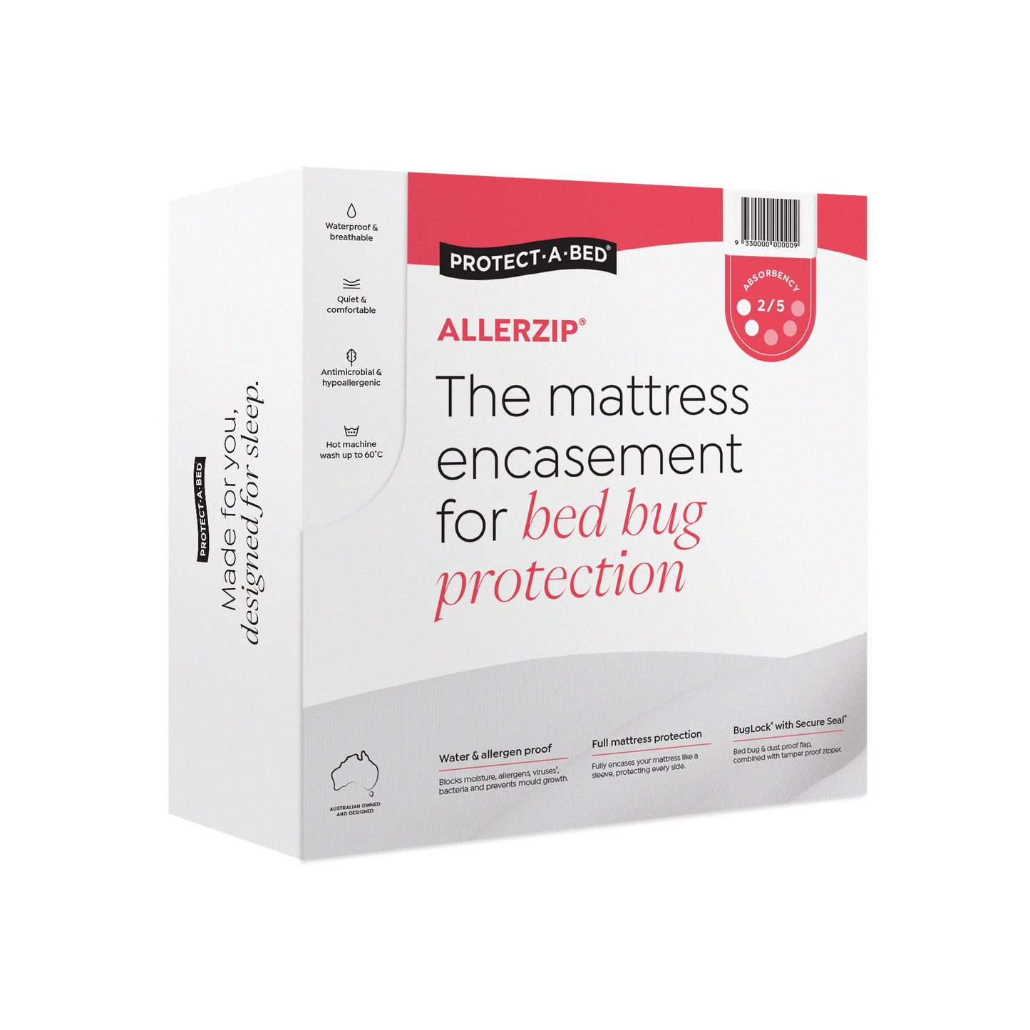 Protect-A-Bed Allerzip® Mattress Encasement Waterproof Protectors - Absorption 500 ml