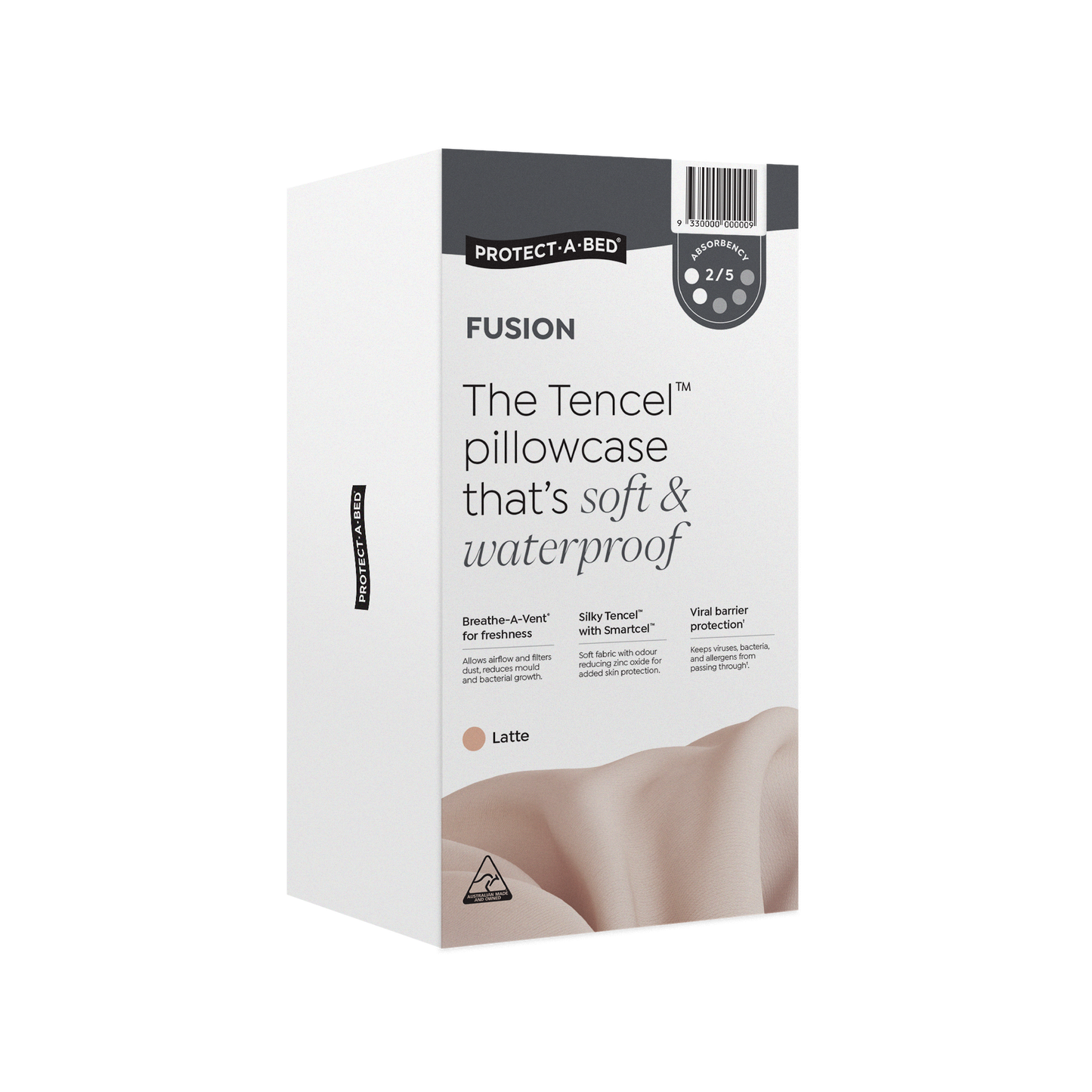 Protect-A-Bed Fusion Latte fitted waterproof pillowcase