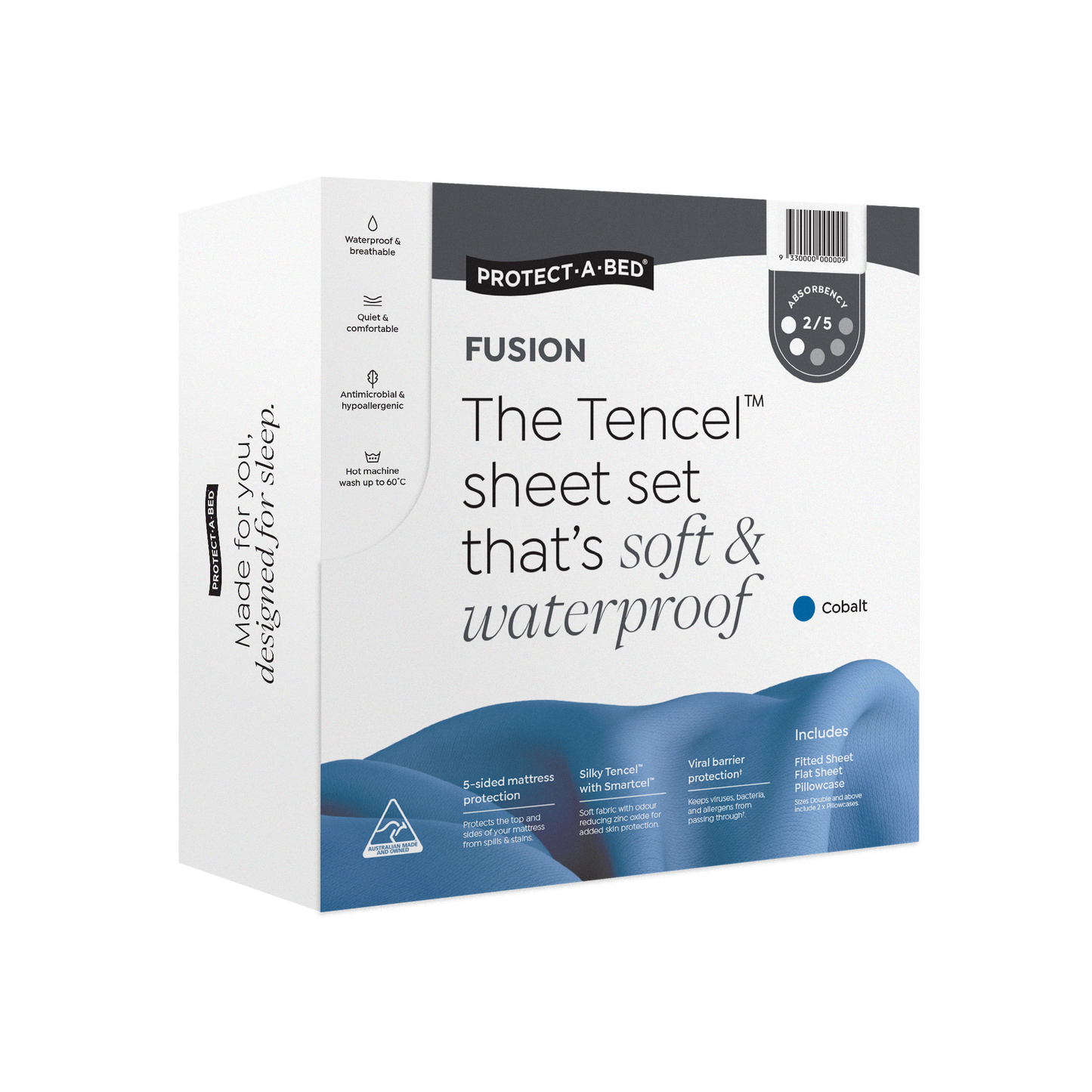 Protect-A-Bed Fusion Waterproof Sheet Set - Cobalt