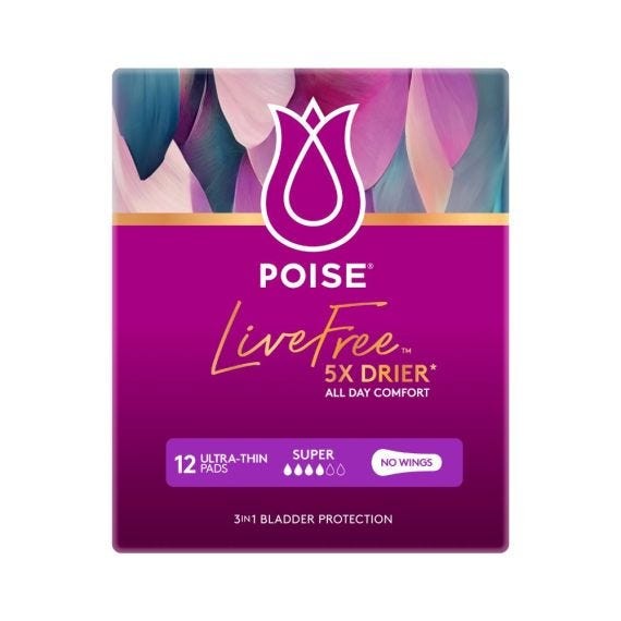 Poise LIVEFREE PAD SUPER NW 12x4