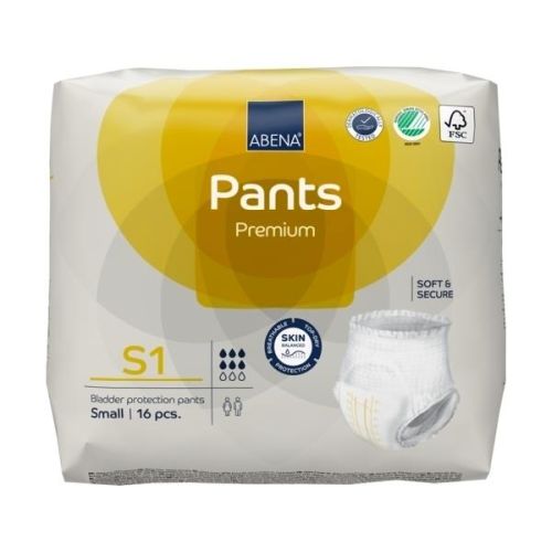 Abena Pants S1 Yellow 1400Ml 60-90Cm (Packet 16)(Sa41071)