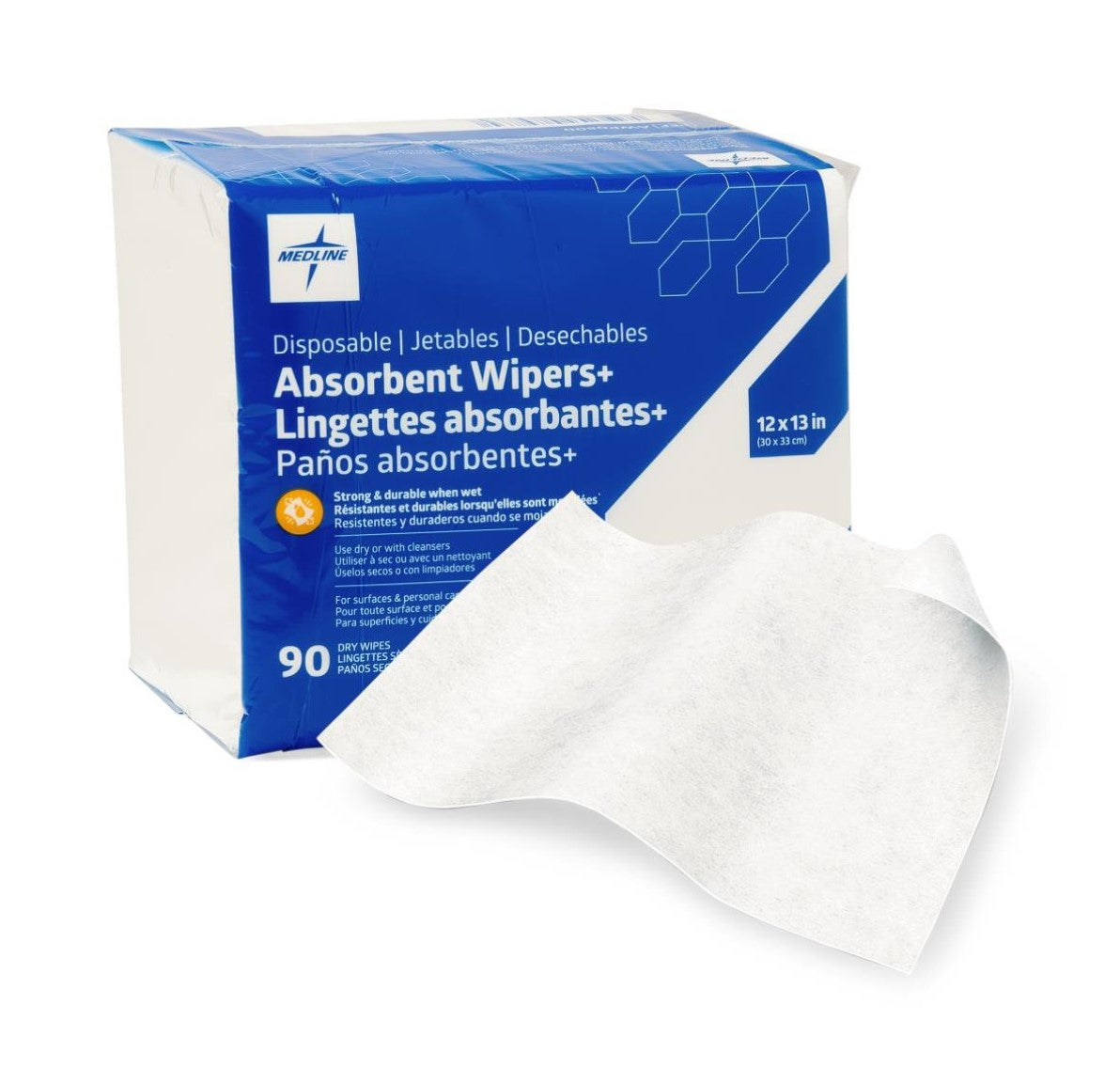 Medline Absorbent Dry Wipes For Cleanups And Surfaces Durable Tear Resistant