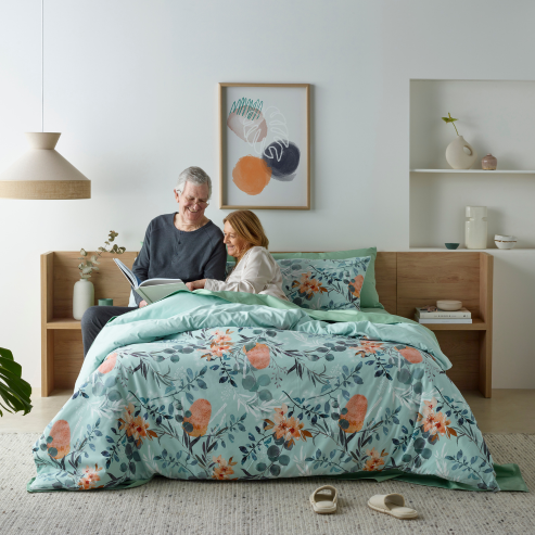 Staydry Quilt Cover Set Native Blue - Water Repellent