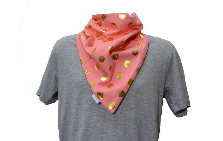 Brollysheets Bib - Patterned Adult - Pink Gold Dot