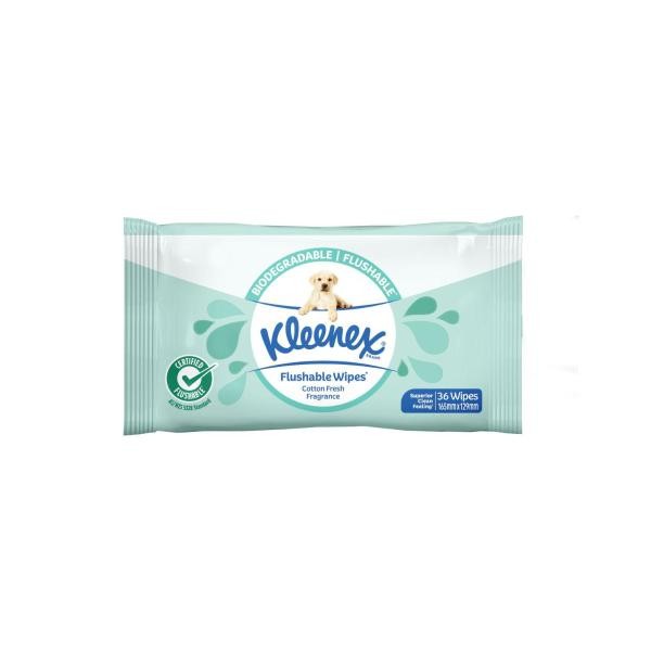 Kleenex Flushable Wipes (Packet 36 )Lightly Fragranced