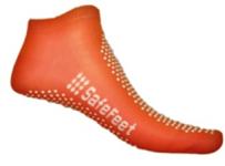 BareMed SOCKS SAFEFEET LGE (7-11) PAIR NON-SLIP PAIR ORANGE LGE 7-11 (Each)