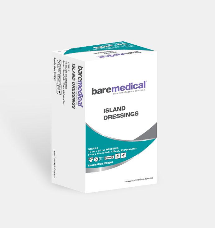 BareMed ISLAND DRESSING 10CM X 20CM ST SU (Box 25)