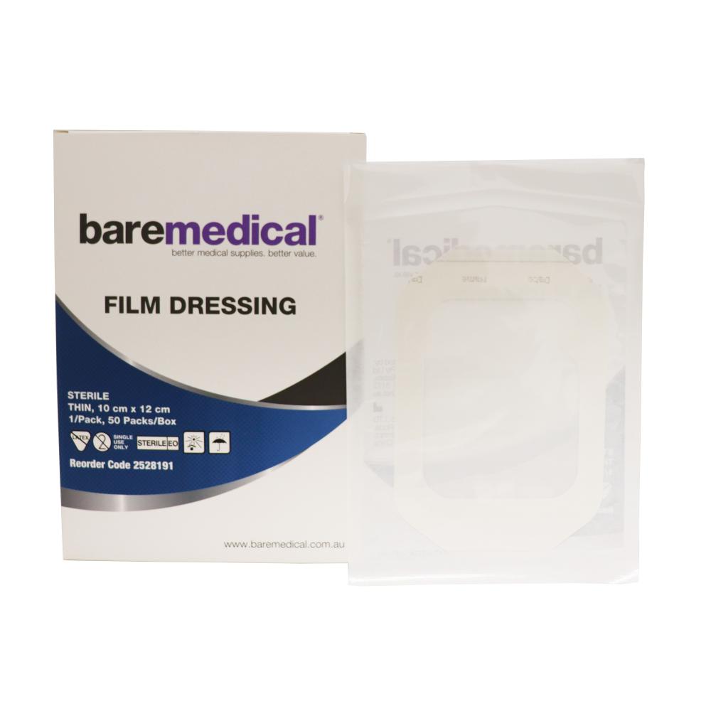 BareMed TRANSPARENT FILM DRESSING STERILE 10CM X 12CM ST SU (Box 50)