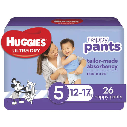 Huggies® Ultra Dry Nappy Pants Walker Boy Size 5 (Packet 26)