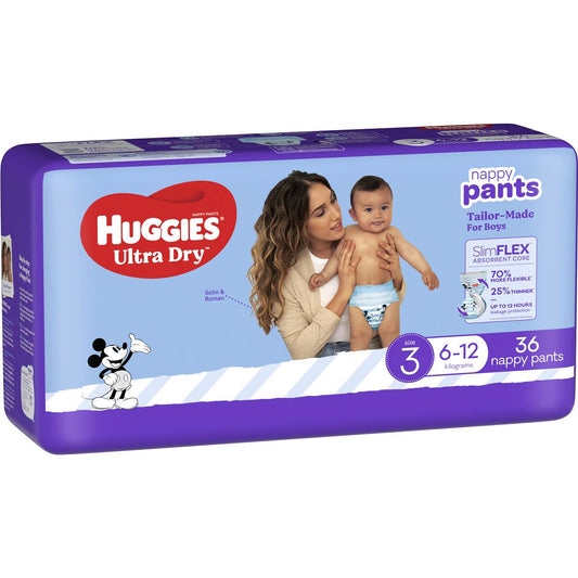 Huggies® Ultra Dry Nappy Pants Crawler Boy Size 3 (Packet 36)