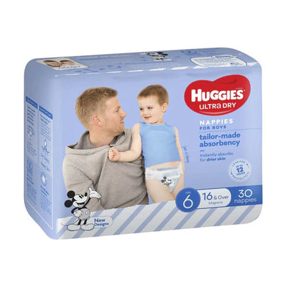 Huggies Ultra Dry Nappies Junior Size 6 Boy 16kg+