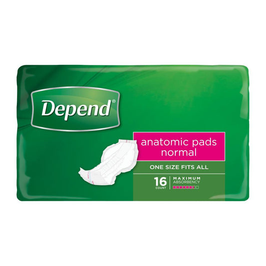 Depend® Anatomic Pads - Normal  (Packet 16)