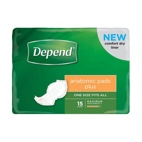 Depend® Anatomic Pads - Plus  (Packet 15)