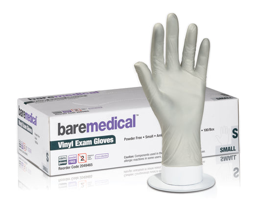 BareMed Exam Glove Vinyl Powder Free Clear