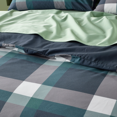 Staydry Quilt Cover Set Forest Check