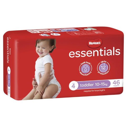 Huggies® Essentials Nappies Size 4 Toddler (Packet 46)