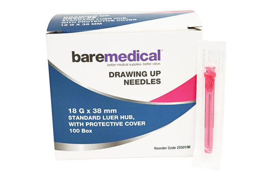BareMed Needle Drawing Up 18G x 38mm Sterile