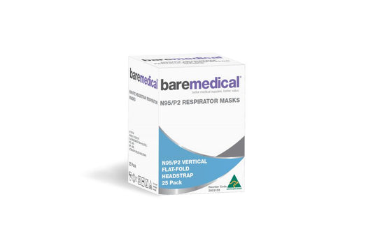 BareMed N95/P2 Mask Vertical Flat Fold H/Strap Particulate Respirator