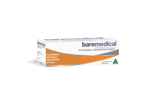 BareMed P2 Mask Duckbill Orange H/Strap Particulate Respirator
