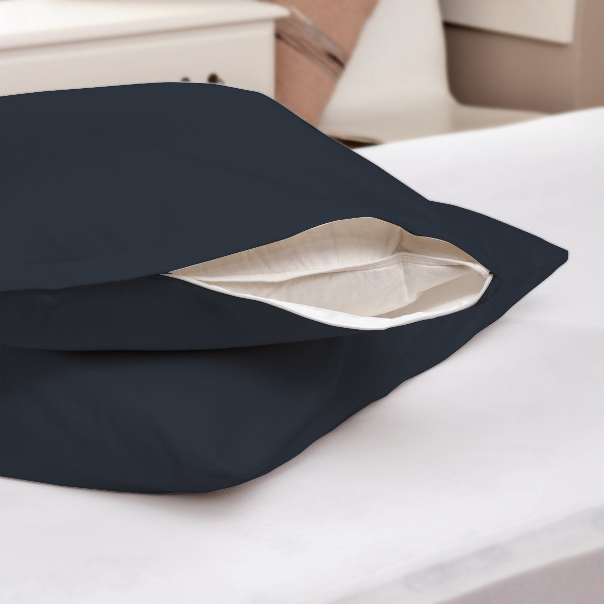 Easywipe PU Hospital Grade W/proof Pillow Protector Navy Blue